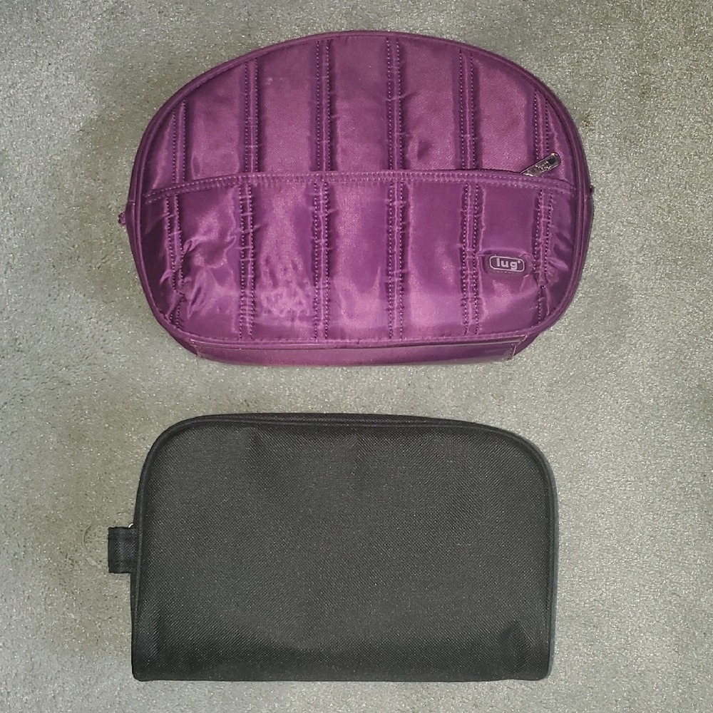 Purple Lug Cosmetic Bag and Black Pouch